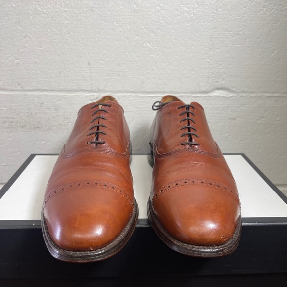 Allen Edmonds Byron 2034 Brown Leather Cap Toe Oxford Dress Shoes Men's 11 D - Picture 3 of 14